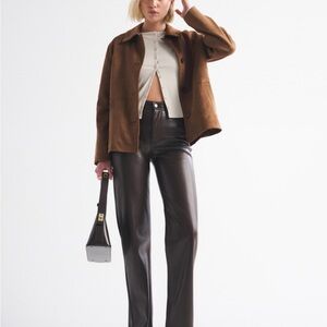 Abercrombie High Rise 90s Relaxed Vegan Leather Pants